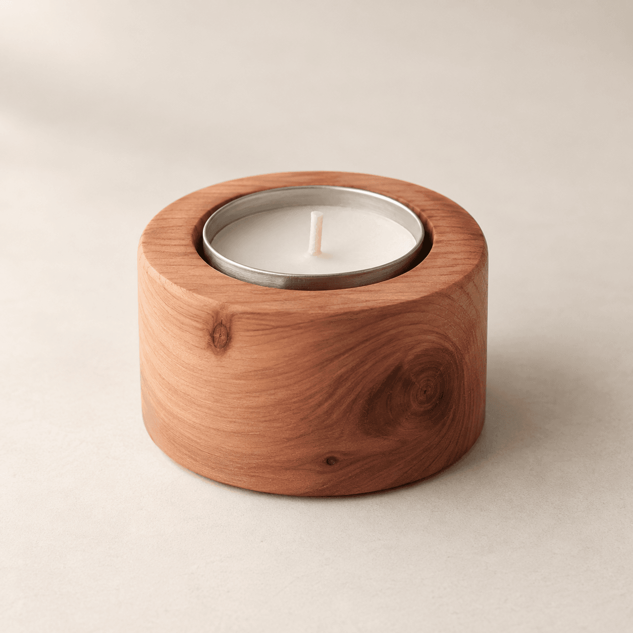 Cedar tealight holder